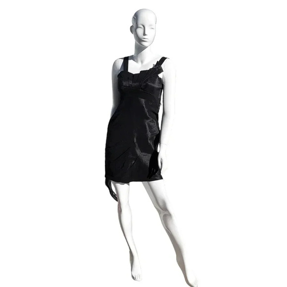 Dave & Johnny Black Dress with Integrated Shawl Formal Occasion Wear Size 3/4 - Picture 5 of 16